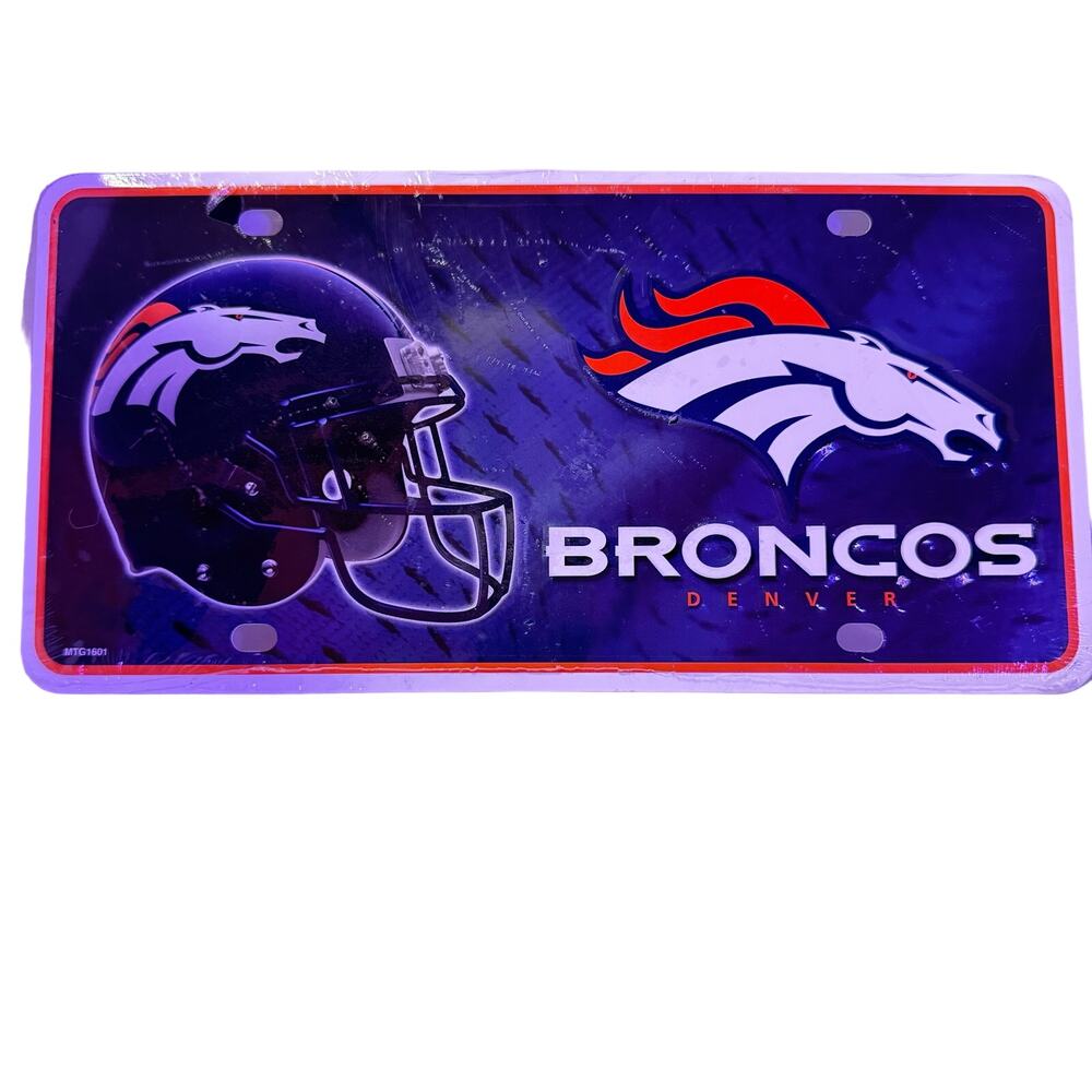 DENVER BRONCOS LICENSE PLATE - new, sealed